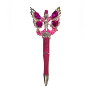 Pink Bouncing Butterfly Beaded Pen